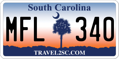 SC license plate MFL340
