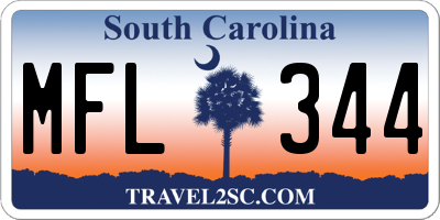SC license plate MFL344