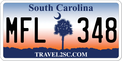 SC license plate MFL348