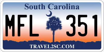 SC license plate MFL351