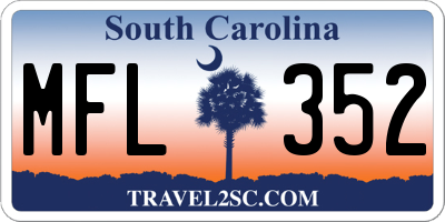 SC license plate MFL352