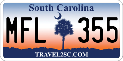 SC license plate MFL355