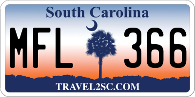 SC license plate MFL366