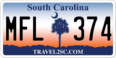 SC license plate MFL374