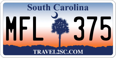 SC license plate MFL375