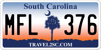SC license plate MFL376