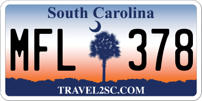 SC license plate MFL378