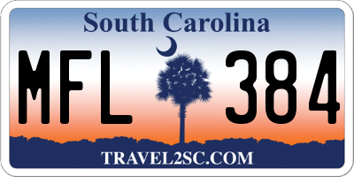 SC license plate MFL384