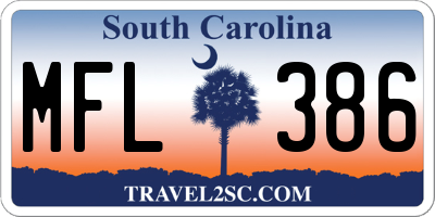 SC license plate MFL386