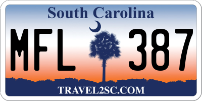 SC license plate MFL387