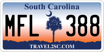 SC license plate MFL388