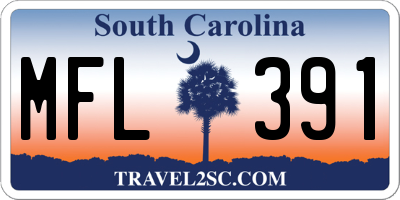 SC license plate MFL391