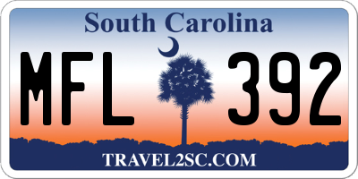SC license plate MFL392