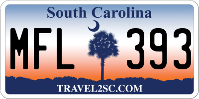 SC license plate MFL393