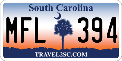 SC license plate MFL394
