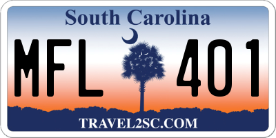 SC license plate MFL401