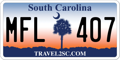 SC license plate MFL407