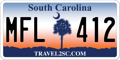 SC license plate MFL412