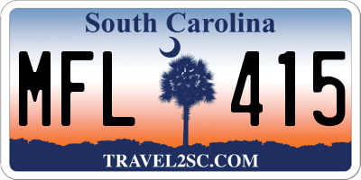 SC license plate MFL415