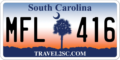 SC license plate MFL416