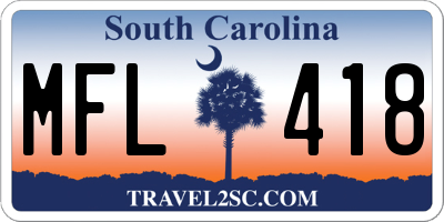SC license plate MFL418