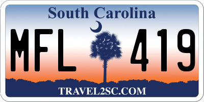 SC license plate MFL419