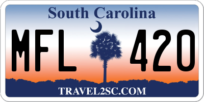 SC license plate MFL420