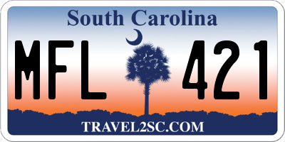 SC license plate MFL421