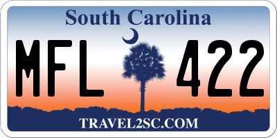 SC license plate MFL422