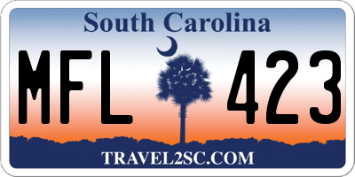 SC license plate MFL423