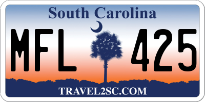 SC license plate MFL425