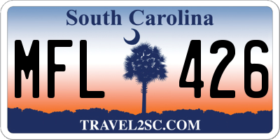 SC license plate MFL426