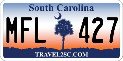 SC license plate MFL427