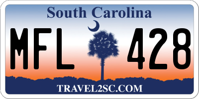 SC license plate MFL428