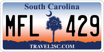 SC license plate MFL429