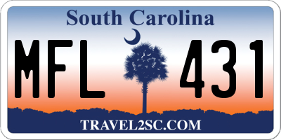 SC license plate MFL431