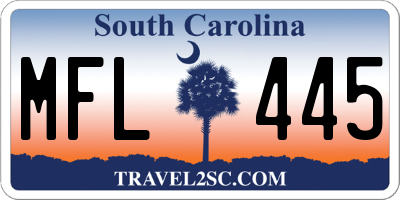SC license plate MFL445