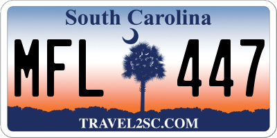 SC license plate MFL447