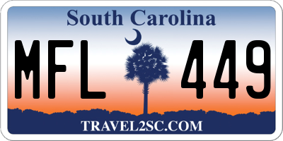 SC license plate MFL449