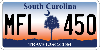 SC license plate MFL450