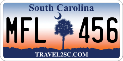 SC license plate MFL456