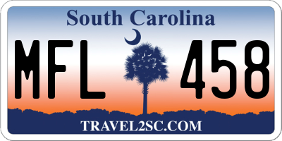 SC license plate MFL458