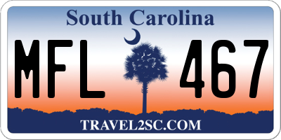 SC license plate MFL467