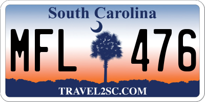 SC license plate MFL476