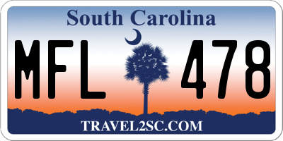 SC license plate MFL478