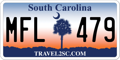 SC license plate MFL479