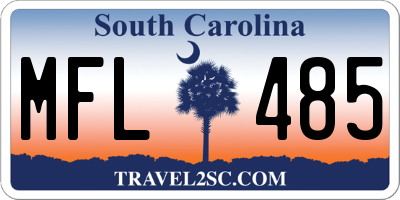 SC license plate MFL485