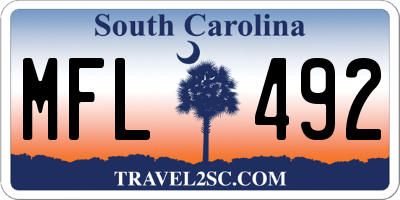 SC license plate MFL492