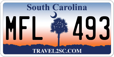SC license plate MFL493
