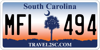 SC license plate MFL494